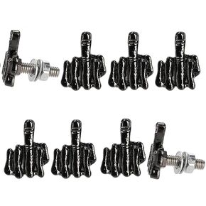 Yarlung 8 Pack License Plate Screws Kit, Finger Shape Stainless Steel License Plate Bolts Fasteners for Car Tag Motorcycle Frame