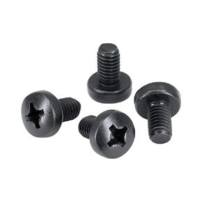 Black License Plate Screws for Audi and VW, Phillips Machine Pan Head 18-8, Stainless Steel, M6-1.0 x 8 mm Bolt (Pack of 4) 1996-2023