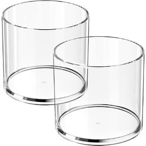 MaxGear 2 Pack Pen Holder Acrylic Cylinder Container, Round Pencil Holder for Desk Pen Cups for Utensil Makeup Brush Holder, Clear Stationery Organizer for School Home Supplies Office Desk Accessories