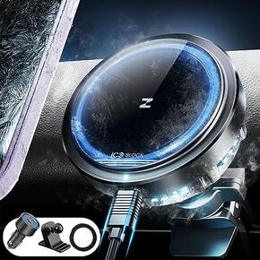 [Ice Cooling Charging] Compatible for Mag-Safe Car Charger,15W ICEBLOCK Magnetic Wireless Car Charger Mount, Hands Free Car Mount for iPhone 15 14 13 12 Pro Max Plus Mini Mag-Safe Case