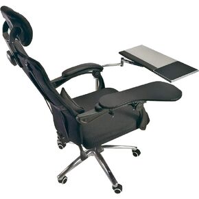 Laptop Mouse Stand Mount Workstation Video Game Chair or Round Bar Mounted Keyboard Tray PC Platform Armrest Wrist Rest Pad 360° Adjustable Fall Prevention Home Office Computer Furniture supplies gift