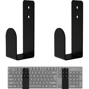 حامل لوحة مفاتيح HONKID على الحائط، حامل لوحة مفاتيح كمبيوتر معدني على الحائط للوحات المفاتيح الميكانيكية، تخزين لوحة المفاتيح يحرر مساحة مكتبك، تثبيت باستخدام البراغي، قطعتان in Kuwait