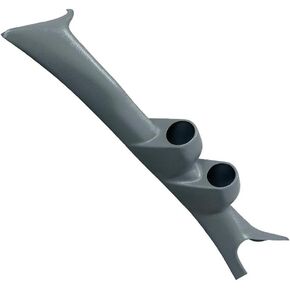 GlowShift Gray Full Size Dual Pillar Gauge Pod Compatible with Ford Super Duty F-250 F-350 Power Stroke 1999-2007 - Factory Color Matched - UV Protected - Mounts (2) 2-1/16" (52mm) Gauges