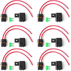 Newdeli Waterproof Inline Fuse Holder 12V with Cover 6 Pack - Automotive/Marine/Vehicle Weatherproof ATO/ATC Blade Fuse Holder 12AWG 30A Protecting Circuits and Electrical Equipment