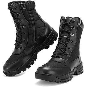 WIDEWAY Men's 8 Inches Military Tactical Work Boots Side Zipper Lightweight Army Combat Boots Durable Outdoor Work Boots Desert Boots in Saudi Arabia