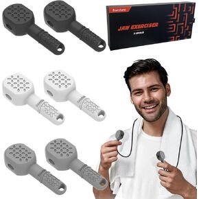 Jaw Exerciser for Men & Women,3 Resistance Levels (6 pcs) Silicone Jawline Exerciser Tablets,Powerful Jaw Trainer for Beginner, Intermediate & Advanced Users