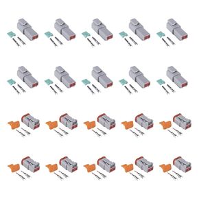 12 Pin Connector 3 Kits DT Series Automotive Connectors IP67 Waterproof Electrical Wire Connector Heavy Duty 14-18 AWG Wire Harness Connectors