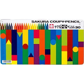 SAKURA Crepas FY30 Colored Pencils, Coupy, 30 Colors, Comes in Tin Case
