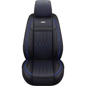 Aierxuan Customized for Chevrolet Chevy Silverado GMC Sierra Car Seat Covers Front Pair with Waterproof Faux Leather 2007-2024 1500/2500/3500HD Crew Double Extended Cab Pickup Truck Black