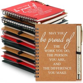 Honoson 30 Sets Employee Appreciation Gift May You Be Proud of The Work Journal with Ballpoint Pen Spiral Inspirational Notebook Bulk Thank You Team Coworker Teacher Christmas Gift Office supplies