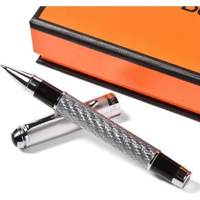 Borges Business Gift High-end Signature Pen, Carbon Fiber Ballpoint Pen, Best for Men and Women, Professional, Executive Office, Beautiful, Fancy Ballpoint Pen Gift .(2Pcs) (Black)