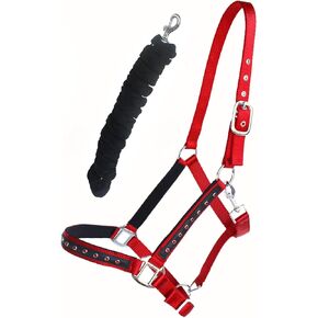 Nylon Horse Halter Nylon Padded Lead Rope Tack Purple Bling Rodeo 606162PR