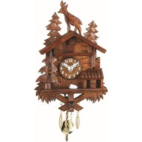 Kuckulino Small Black Forest Clock with Quartz Movement and Cuckoo Chime TU 2028 PQ