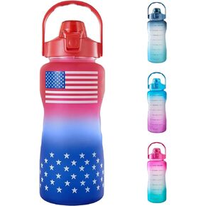 EYQ 64oz Leakproof Free Drinking Water Bottle with Motivational Time Marker BPA Free for Fitness, Gym and Outdoor Sports