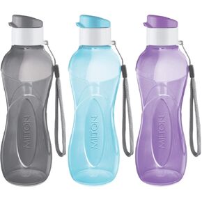 MILTON Water Bottle Kids Reusable Leakproof 12 Oz Plastic Wide Mouth Large Big Drink Bottle BPA & Leak Free with Handle Strap Carrier for Cycling Camping Hiking Gym Yoga