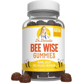 Doctor Danielle Bee Wise Gummies, أفضل مكمل لحبوب لقاح النحل، العكبر، غذاء ملكات النحل، 60 علكة in Kuwait