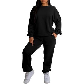 Nimsruc Two Piece Outfits For Women Sweatsuits Sets Casual Long Sleeve Pullover Pocket Jogging Suits Matching Clothing
