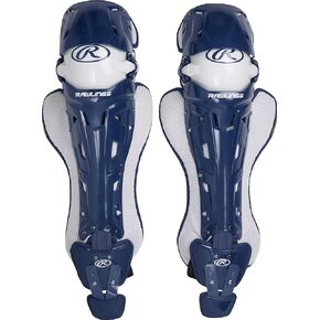 Rawlings | MACH Catcher's Leg Guards | Baseball | Intermediate | Navy/White