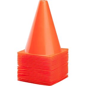 CARTMAN Plastic Training Cones (Set of 12/24 Pack 9" or 12/24 Pack 7" or 12/24 Pack Disc Cone) Agility Soccer Cones, Indoor Outdoor and Festive Events Field Marker Agility Cones