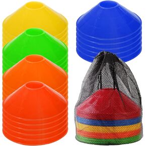 30 Pcs Disc Cones Training Cones Agility Soccer Cones with Carry Bag for Training, Football, Basketball, Kids, Sports, Field Cone Markers and Other Sports and Games