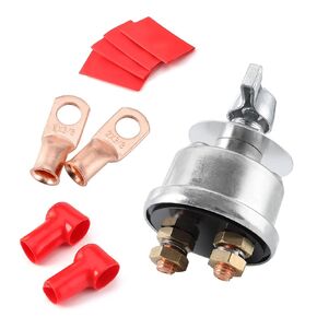 Pindex 12V-48V High Current Master Battery Disconnect Switch Kit,250A Continuous 1000A Intermittent Replacement Switch Power SPST Kill Cutoff with Copper Contacts