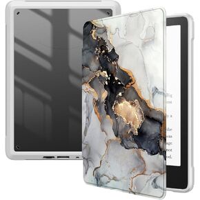 حافظة Fintie Hybrid رفيعة لجهاز Kindle Paperwhite مقاس 6.8 بوصات (الجيل الحادي عشر - 2021) وKindle Paperwhite Signature Edition - غطاء مقاوم للصدمات مع غطاء خلفي شفاف، أسود