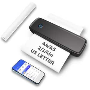 Portable Printers Wireless for Travel Bluetooth Thermal Printer Support 8.5" X 11" US Letter /A4/4''/3''/2'' Paper, Inkless Printer Compatible with Laptop & Phone Shcool Office Home Car