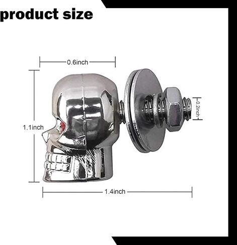 4 PCS Skull License Plate Screws, License Plate Frame Decorative Fastener Bolts, Universal 3D Fairing Bolts, Suitable for Cars, Motorcycles (Black) in Saudi Arabia