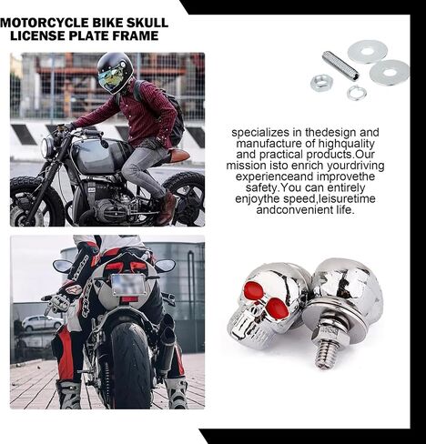 4 PCS Skull License Plate Screws, License Plate Frame Decorative Fastener Bolts, Universal 3D Fairing Bolts, Suitable for Cars, Motorcycles (Black) in Saudi Arabia