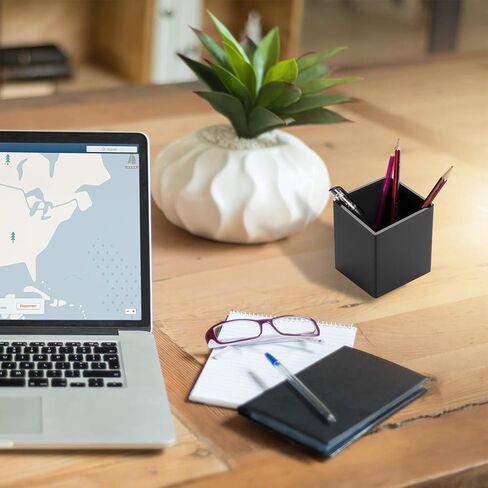 NIUBEE White Acrylic Pen Holder 4 Pack, Desktop Pencil Cup Stationery Organizer for Office Desk Accessory in Kuwait