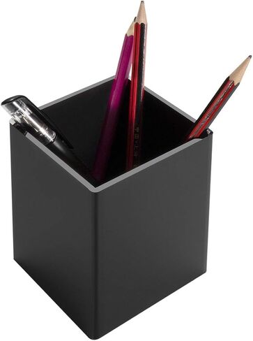 NIUBEE White Acrylic Pen Holder 4 Pack, Desktop Pencil Cup Stationery Organizer for Office Desk Accessory in Kuwait