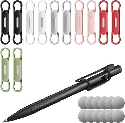 Nearockle 10 Pack Magnetic Pen Pencil Holder, Silicone Adjustable Pen Holder for Desk, Refrigerator, Whiteboards, Office Desk Accessories Marker Organizer(Black) in Saudi Arabia