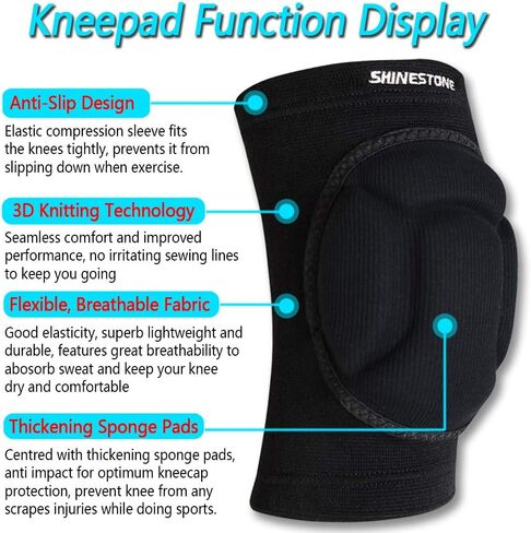 Shinestone Knee Pads Elbow Pads,Thick Sponge Knee Pads Elbow Pads High Elastic Anti-Slip Collision Avoidance Knee Elbow Sleeves for Basketball and More Sports. (1 Pair) (008-Knee pads, Medium) in Saudi Arabia