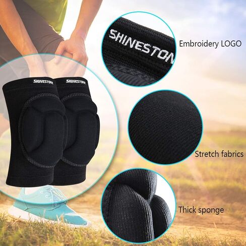 Shinestone Knee Pads Elbow Pads,Thick Sponge Knee Pads Elbow Pads High Elastic Anti-Slip Collision Avoidance Knee Elbow Sleeves for Basketball and More Sports. (1 Pair) (008-Knee pads, Medium) in Saudi Arabia