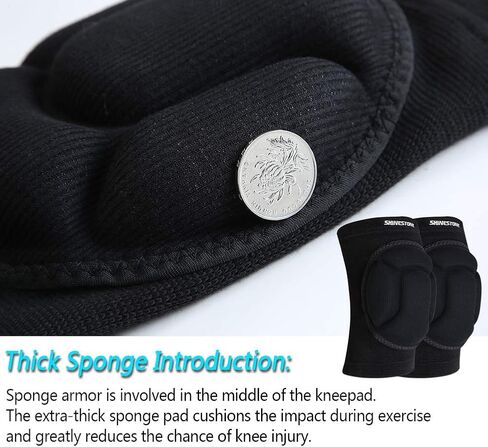 Shinestone Knee Pads Elbow Pads,Thick Sponge Knee Pads Elbow Pads High Elastic Anti-Slip Collision Avoidance Knee Elbow Sleeves for Basketball and More Sports. (1 Pair) (008-Knee pads, Medium) in Saudi Arabia