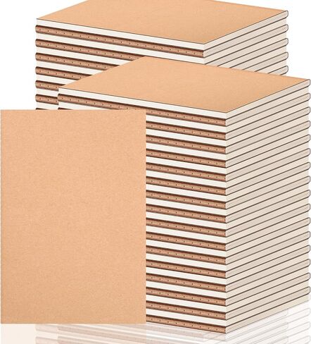 50 Pack A5 Kraft Cover Composition-Notebooks-Journal-Bulk, 60 Pages College Ruled Lined Paper Journal Bulk for Kids, Traveler, Students, Office, School Supplies in Saudi Arabia