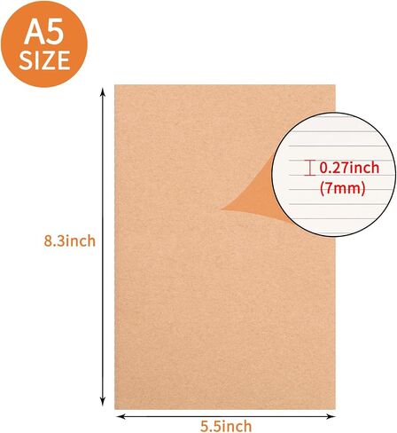 50 Pack A5 Kraft Cover Composition-Notebooks-Journal-Bulk, 60 Pages College Ruled Lined Paper Journal Bulk for Kids, Traveler, Students, Office, School Supplies in Saudi Arabia