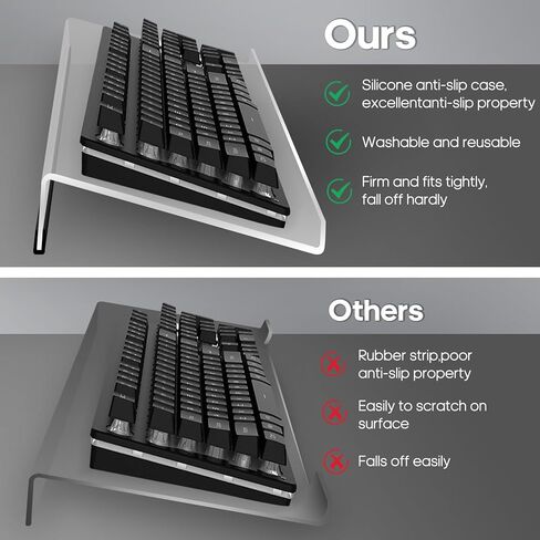 حامل لوحة مفاتيح الكمبيوتر ومسند المعصم، حامل لوحة مفاتيح مريح من Raipeu مع وسادة معصم، حامل لوحة مفاتيح مائل من الأكريليك لسطح المكتب يناسب جميع أحجام لوحة المفاتيح (أكريليك) in Kuwait