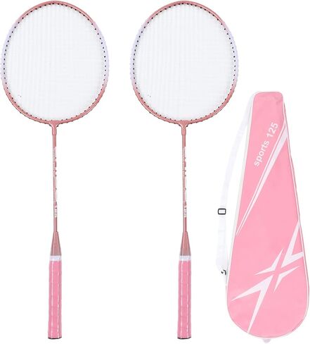 Badminton Racquet, T - Shaped Frame Anti Slip Professional Separate Badminton Rackets for Beginners Student Training Pink in Saudi Arabia