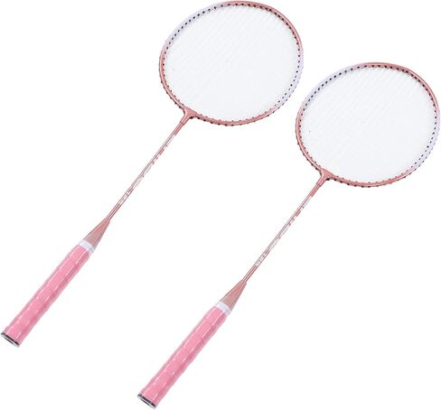 Badminton Racquet, T - Shaped Frame Anti Slip Professional Separate Badminton Rackets for Beginners Student Training Pink in Saudi Arabia