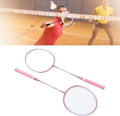 Badminton Racquet, T - Shaped Frame Anti Slip Professional Separate Badminton Rackets for Beginners Student Training Pink in Saudi Arabia