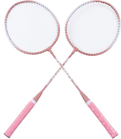 Badminton Racquet, T - Shaped Frame Anti Slip Professional Separate Badminton Rackets for Beginners Student Training Pink in Saudi Arabia