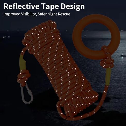 حقيبة رمي إنقاذ المياه مع حبل بطول 32/50/65/98 قدم بقوة شد 12 مم تصل إلى 2040 رطل، جهاز إنقاذ في حالات الطوارئ قابل للرمي للتجديف بالكاياك وركوب القوارب ومعدات السلامة عالية الوضوح in Kuwait