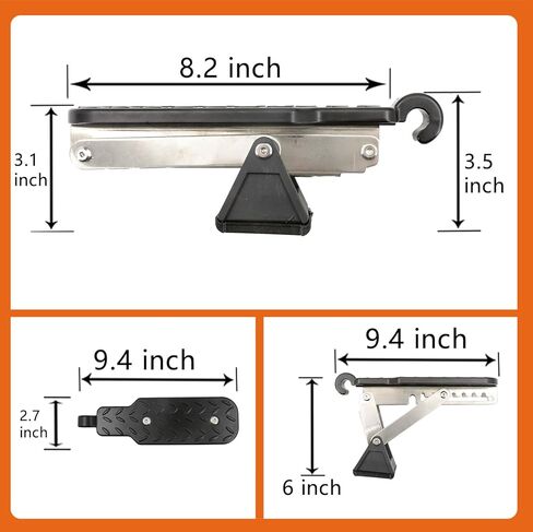 Car Door Step, 7 Angles ExtraLong Door Step for Car Roof Access, Both Feet Stand Roof Rack Door Latch Step, Universal Fit Car Door Step Up Hook for Most Car, SUV, Truck (Black) in Kuwait