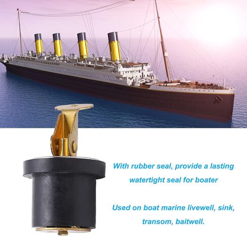 Compression Drain Plug 19mm Rubber + Brass + 304 Stainless Steel Screw Type Rubber Seal Boat Brass Drain Plug(7/8 inch (2974B2)) in Saudi Arabia