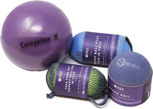 Tune Up Fitness Yoga Tune Up Set of Various Ball Sizes and Colors - Original Tune up Balls, Plus Balls, Alpha Solo Ball and Coregeous Ball in Black Bag. Colors Vary in Kuwait