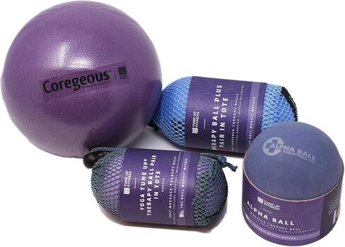 Tune Up Fitness Yoga Tune Up Set of Various Ball Sizes and Colors - Original Tune up Balls, Plus Balls, Alpha Solo Ball and Coregeous Ball in Black Bag. Colors Vary in Kuwait