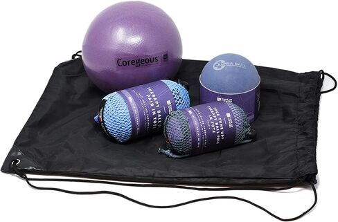Tune Up Fitness Yoga Tune Up Set of Various Ball Sizes and Colors - Original Tune up Balls, Plus Balls, Alpha Solo Ball and Coregeous Ball in Black Bag. Colors Vary in Kuwait