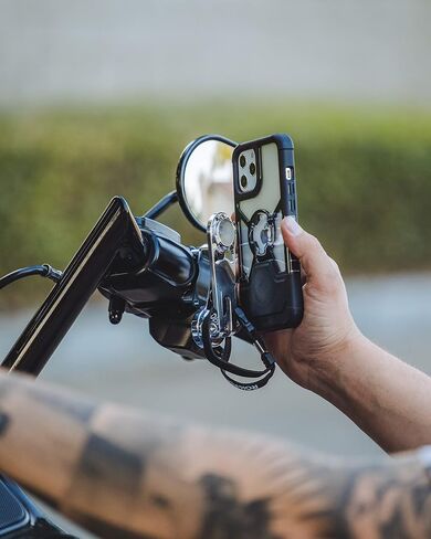 Rokform - Motorcycle Cell Phone Perch Mount, Fits Most Harley's, Metrics, and Indian Cruisers, Secures Phone Via Quad Tab Twist Lock Mount and Built-In Magnet Mount (Black) in Kuwait