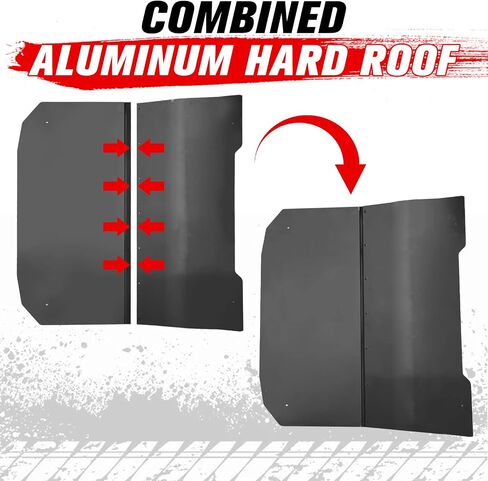 A & UTV PRO Aluminum Roof Top for Polaris General 1000 / XP 1000 2016-2023, Heavy Duty 2-Piece Combined Hard Roof Sun Visor Cover Accessories, Replace OEM # 2881105, Black, 2 Seater in Saudi Arabia